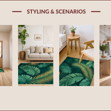 Ultra Soft Area Rug, Non Slip, Stain Resistant, Washable Area Rugs for Living Room, Bedroom, Lush Botanical Greenery Theme(Green)