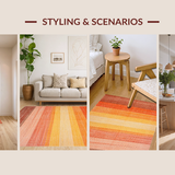 Ultra Soft Area Rug, Non Slip, Stain Resistant, Washable Area Rugs for Living Room, Bedroom, Elegant Minimalist Geometric Concept(Brown)