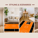 Ultra Soft Area Rug, Non Slip, Stain Resistant, Washable Area Rugs for Living Room, Bedroom, Cheerful Basketball Artwork Concept(Orange)