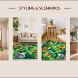 Ultra Soft Area Rug, Non Slip, Stain Resistant, Washable Area Rugs for Living Room, Bedroom, Vibrant Kids Jungle Theme Playroom Carpet(Green)