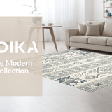 Ultra Soft Area Rug, Non Slip, Stain Resistant, Washable Area Rugs for Living Room, Bedroom, Artful Modern Abstract Design Elements(Gray)