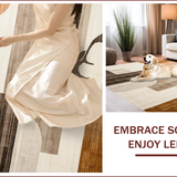 Ultra Soft Area Rug, Non Slip, Stain Resistant, Washable Area Rugs for Living Room, Bedroom, Luxurious Fluffy Neutral Aesthetic(Beige)