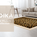 Ultra Soft Area Rug, Non Slip, Stain Resistant, Washable Area Rugs for Living Room, Bedroom, Contemporary Luxe Cheetah Style(Brown)