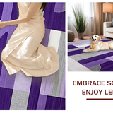 Ultra Soft Area Rug, Non Slip, Stain Resistant, Washable Area Rugs for Living Room, Bedroom, Luxurious Textured Linear Elements(Purple)