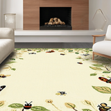 Ultra Soft Area Rug, Non Slip, Stain Resistant, Washable Area Rugs for Living Room, Bedroom, Artistic Abstract Insect Imagery(Beige)