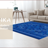 Ultra Soft Area Rug, Non Slip, Stain Resistant, Washable Area Rugs for Living Room, Bedroom, Modern Geometric Trellis(Blue)