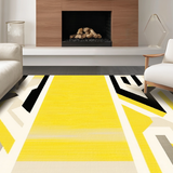 Ultra Soft Area Rug, Non Slip, Stain Resistant, Washable Area Rugs for Living Room, Bedroom, Sophisticated Cream and Black Contrast(Yellow)