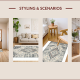Ultra Soft Area Rug, Non Slip, Stain Resistant, Washable Area Rugs for Living Room, Bedroom, Contemporary Distressed Textured Design(Gray)