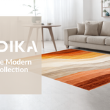 Ultra Soft Area Rug, Non Slip, Stain Resistant, Washable Area Rugs for Living Room, Bedroom, Rustic Textured Rainbow Motif(Beige)