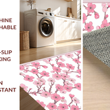 Ultra Soft Area Rug, Non Slip, Stain Resistant, Washable Area Rugs for Living Room, Bedroom, Rustic Nature-Inspired Floral Theme(Pink)