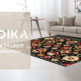 Delightful Low Pile Blooming Design(Black)