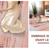 Ultra Soft Area Rug, Non Slip, Stain Resistant, Washable Area Rugs for Living Room, Bedroom, Stylish Soft-Coral Fluid Motif(Pink)