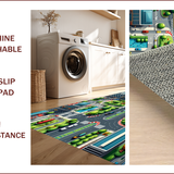 Ultra Soft Area Rug, Non Slip, Stain Resistant, Washable Area Rugs for Living Room, Bedroom, City Road Traffic Play(Blue)