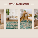 Ultra Soft Area Rug, Non Slip, Stain Resistant, Washable Area Rugs for Living Room, Bedroom, Transitional Subtle Patterned Design(Green)