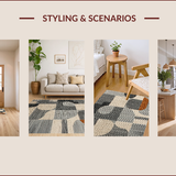 Ultra Soft Area Rug, Non Slip, Stain Resistant, Washable Area Rugs for Living Room, Bedroom, Vintage Abstract Boho(Gray)