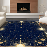 Ultra Soft Area Rug, Non Slip, Stain Resistant, Washable Area Rugs for Living Room, Bedroom, Mystical Geometric Starry Arrangement(Blue)