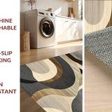 Ultra Soft Area Rug, Non Slip, Stain Resistant, Washable Area Rugs for Living Room, Bedroom, Contemporary Soft Toned Swirls(Beige)