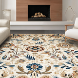 Ultra Soft Area Rug, Non Slip, Stain Resistant, Washable Area Rugs for Living Room, Bedroom, Sophisticated Warm Floral Scheme(Beige)