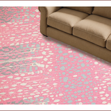 Ultra Soft Area Rug, Non Slip, Stain Resistant, Washable Area Rugs for Living Room, Bedroom, Stylish Abstract Animal Motif(Pink)