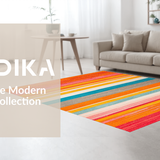 Ultra Soft Area Rug, Non Slip, Stain Resistant, Washable Area Rugs for Living Room, Bedroom, Lively Medallion Design with Earth Tones(Orange)