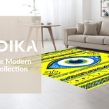 Ultra Soft Area Rug, Non Slip, Stain Resistant, Washable Area Rugs for Living Room, Bedroom, Elegant Colorful Medallion Style(Yellow)