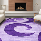 Ultra Soft Area Rug, Non Slip, Stain Resistant, Washable Area Rugs for Living Room, Bedroom, Bright Youthful Swirl Aesthetic(Purple)
