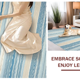 Ultra Soft Area Rug, Non Slip, Stain Resistant, Washable Area Rugs for Living Room, Bedroom, Elegant Sky Blue Wave Motif(Blue)