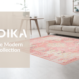 Ultra Soft Area Rug, Non Slip, Stain Resistant, Washable Area Rugs for Living Room, Bedroom, Artistic Distressed Floral Arrangement(Pink)