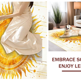 Ultra Soft Area Rug, Non Slip, Stain Resistant, Washable Area Rugs for Living Room, Bedroom, Vibrant Sunburst Abstract Aesthetic(Gold)
