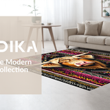 Ultra Soft Area Rug, Non Slip, Stain Resistant, Washable Area Rugs for Living Room, Bedroom, Modern Eclectic Animal Decor(Black)