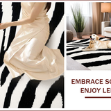 Ultra Soft Area Rug, Non Slip, Stain Resistant, Washable Area Rugs for Living Room, Bedroom, Wildlife Animal Print Kitchen Runner Washable Carpet(Black)