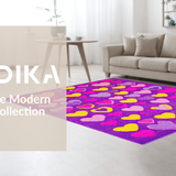Ultra Soft Area Rug, Non Slip, Stain Resistant, Washable Area Rugs for Living Room, Bedroom, Charming Fun-Filled Aesthetic Design(Purple)
