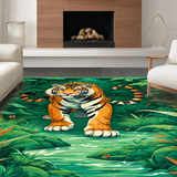 Ultra Soft Area Rug, Non Slip, Stain Resistant, Washable Area Rugs for Living Room, Bedroom, Playful Contemporary Animal Aesthetic(Green)