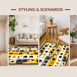 Ultra Soft Area Rug, Non Slip, Stain Resistant, Washable Area Rugs for Living Room, Bedroom, Lighthearted Cartoonish Animal Theme(Black)