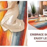 Ultra Soft Area Rug, Non Slip, Stain Resistant, Washable Area Rugs for Living Room, Bedroom, Contemporary Colorful Ogee Pattern(Orange)