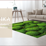 Ultra Soft Area Rug, Non Slip, Stain Resistant, Washable Area Rugs for Living Room, Bedroom, 3D Vibrant Moss Laundry Room Non-Slip Rug(Green)