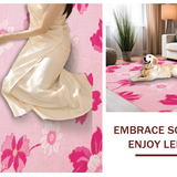 Ultra Soft Area Rug, Non Slip, Stain Resistant, Washable Area Rugs for Living Room, Bedroom, Lively Pink Nature Inspired Theme(Pink)