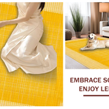 Ultra Soft Area Rug, Non Slip, Stain Resistant, Washable Area Rugs for Living Room, Bedroom, Warm Fluffy Retro Fusion(Yellow)