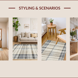 Ultra Soft Area Rug, Non Slip, Stain Resistant, Washable Area Rugs for Living Room, Bedroom, Chic Neutral Plaid Elegance(Beige)