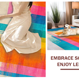 Ultra Soft Area Rug, Non Slip, Stain Resistant, Washable Area Rugs for Living Room, Bedroom, Whimsical Colorful Fluid Composition(Blue)