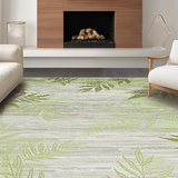 Ultra Soft Area Rug, Non Slip, Stain Resistant, Washable Area Rugs for Living Room, Bedroom, Nature-Inspired Leaf Motif(Green)