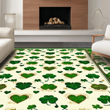 Ultra Soft Area Rug, Non Slip, Stain Resistant, Washable Area Rugs for Living Room, Bedroom, Charming White and Green Floral Arrangement(Green)