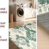 Ultra Soft Area Rug, Non Slip, Stain Resistant, Washable Area Rugs for Living Room, Bedroom, Serene Earthy Tones Floral Style(Gray)