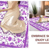 Ultra Soft Area Rug, Non Slip, Stain Resistant, Washable Area Rugs for Living Room, Bedroom, Rustic Purple Petal Motif(Purple)