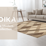 Ultra Soft Area Rug, Non Slip, Stain Resistant, Washable Area Rugs for Living Room, Bedroom, Stylish Jute Diamond Motif(Beige)