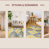 Chic Yellow and Grey Geometric Fusion(Gray)
