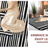 Ultra Soft Area Rug, Non Slip, Stain Resistant, Washable Area Rugs for Living Room, Bedroom, Elegant Modernist Animal Print Design(Black)
