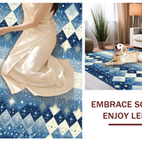 Ultra Soft Area Rug, Non Slip, Stain Resistant, Washable Area Rugs for Living Room, Bedroom, Gentle Cloud and Star Fusion(Blue)