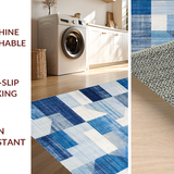 Ultra Soft Area Rug, Non Slip, Stain Resistant, Washable Area Rugs for Living Room, Bedroom, Preppy Bowtie Pattern Rug Soft Blue Decorative Mat with Non Slip Design(Blue)