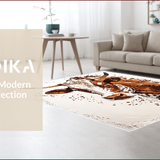 Ultra Soft Area Rug, Non Slip, Stain Resistant, Washable Area Rugs for Living Room, Bedroom, Brown Faux Cowhide Living Room Rug for Modern Farmhouse(Brown)